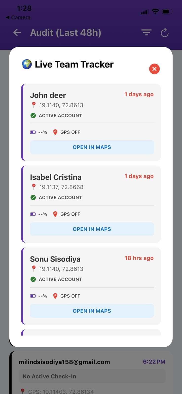 TeamSynk App showing Owner-Level Transparency